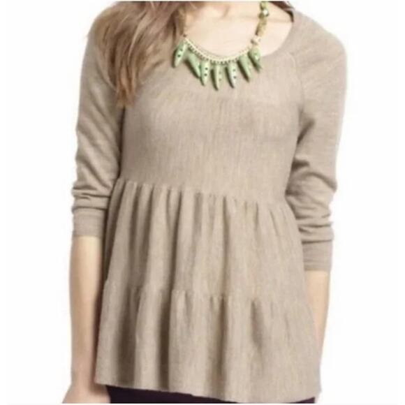MSRP $128 Anthropologie Knitted Wool Baby doll Sweater | Size S | QUICK SHIP - Picture 1 of 6